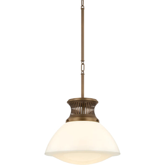 Bruceville Pendant by Hudson Valley in historic bronze. Made from glass in a unique style.