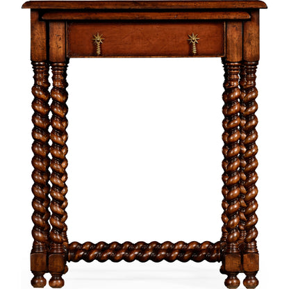 Windsor Nesting Tables by Jonathan Charles in medium walnut. Made from acacia in a traditional style.