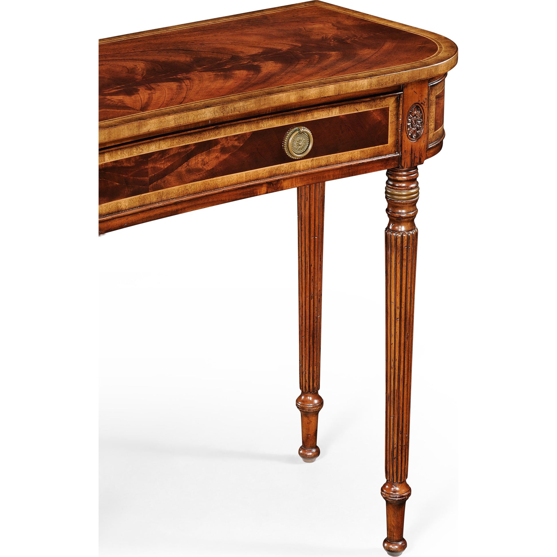 Buckingham Classic Regency Style Bleached Mahogany Console Table by Jonathan Charles in brown and bleached mahogany. Made from acacia in a traditional style.