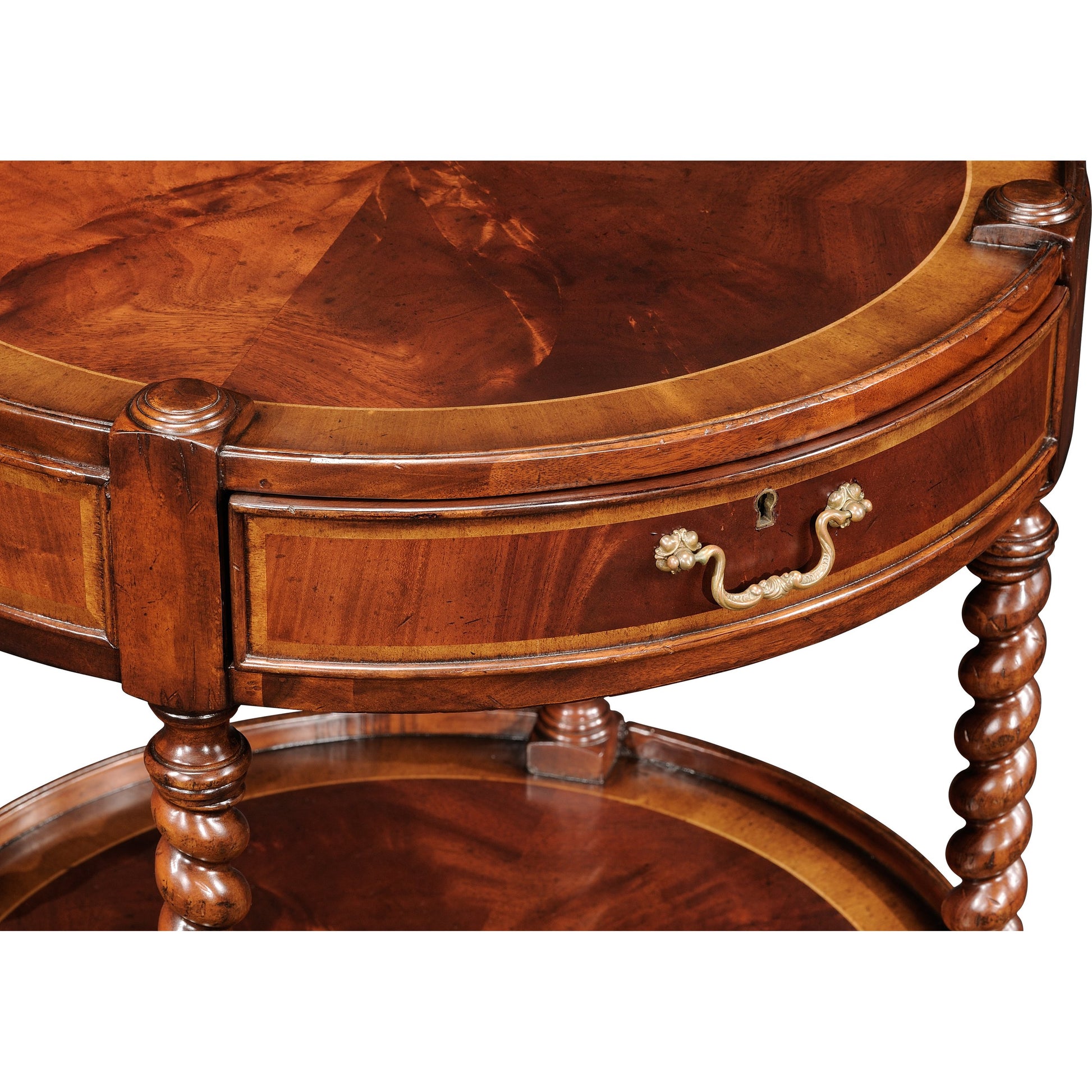 Regency Mahogany Round Side Table by Jonathan Charles in brown and medium antique mahogany. Made from acacia in a traditional style.