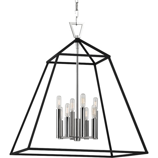 Webster Pendant by Hudson Valley in polished nickel. Made from steel in a modern style.