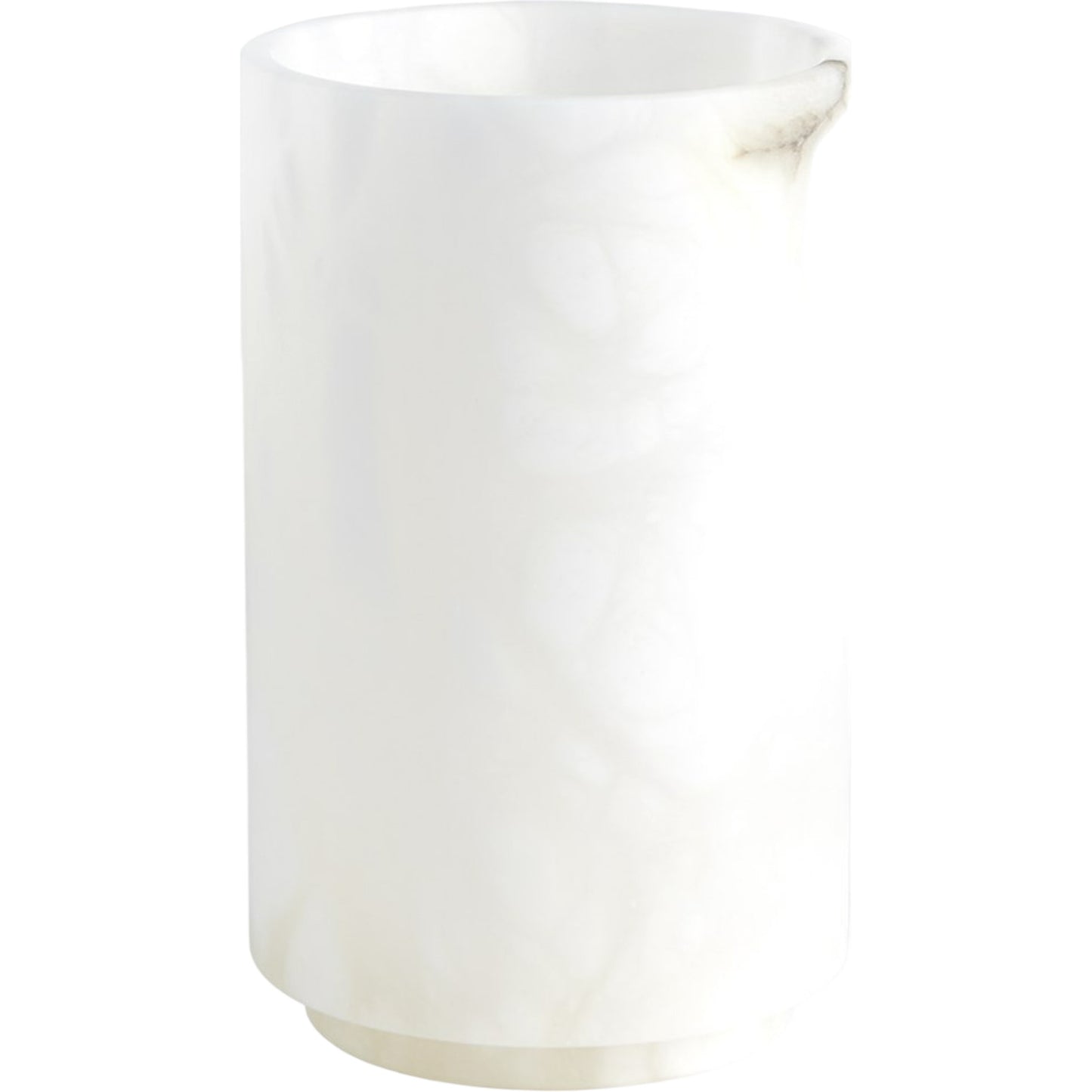 005 SR-939715 | Primary Silo | Alabaster Cylinder Vase by Global Views in white. Made from alabaster in a modern style.