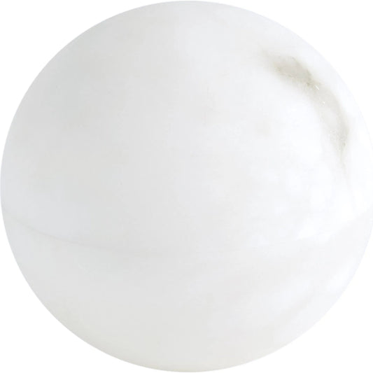 Alabaster Sphere Box by Global Views in white. Made from alabaster in a eclectic & global style.