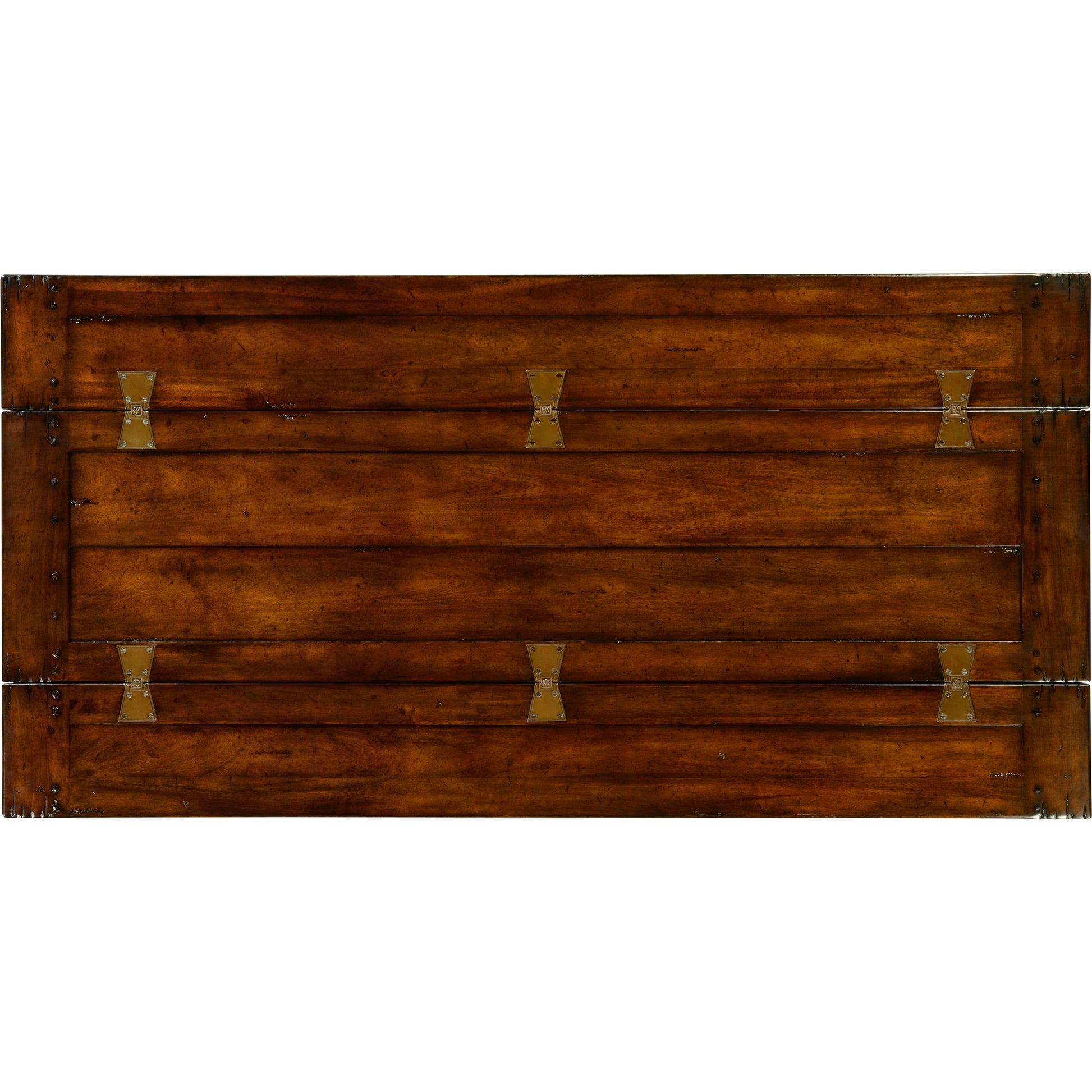 Casual Accents Small Walnut Hunt Table by Jonathan Charles in brown and medium walnut country distressed. Made from acacia in a traditional style.