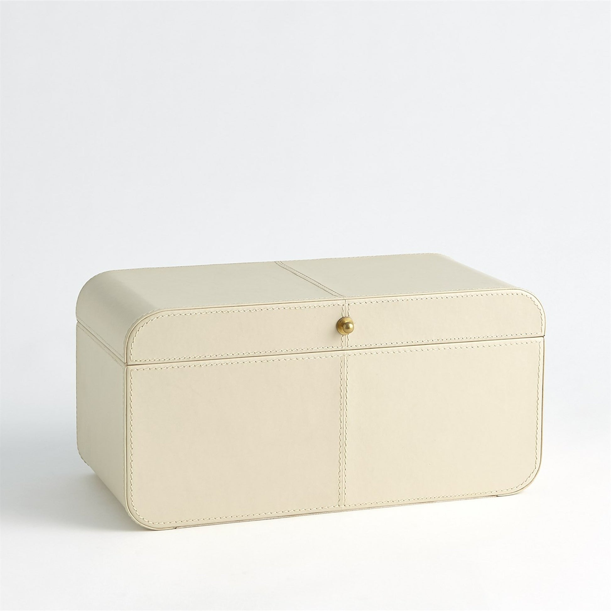 Curved Corner Box by Global Views. Made from mdf, leather, polysuede lining in a eclectic & global style.
