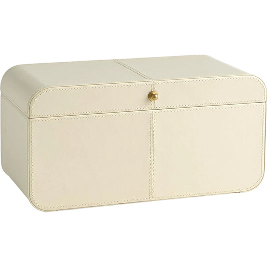 Curved Corner Box by Global Views. Made from mdf, leather, polysuede lining in a eclectic & global style.