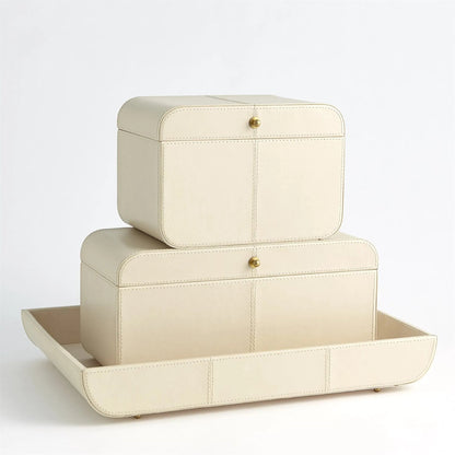 Curved Small Corner Box by Global Views in ivory. Made from unique in a transitional style.