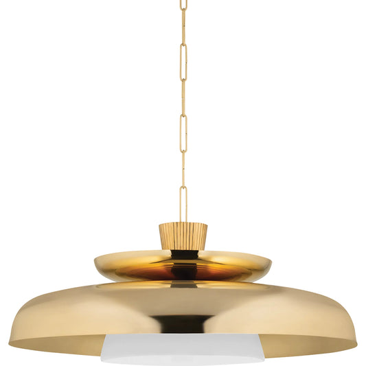 Ravenna Pendant by Corbett in vintage brass. Made from brass in a unique style.