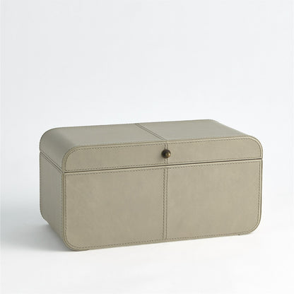 Curved Corner Box by Global Views. Made from mdf, leather, polysuede lining in a eclectic & global style.