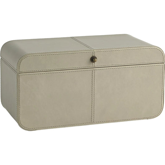 Curved Corner Box by Global Views. Made from mdf, leather, polysuede lining in a eclectic & global style.