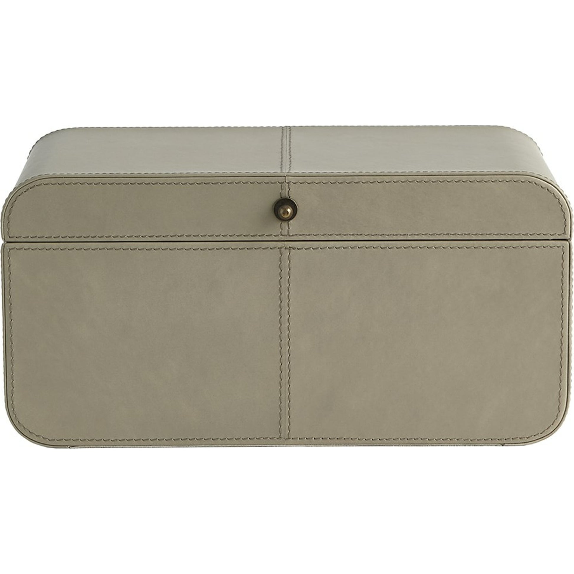 Curved Corner Box by Global Views. Made from mdf, leather, polysuede lining in a eclectic & global style.