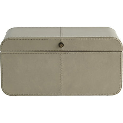 Curved Corner Box by Global Views. Made from mdf, leather, polysuede lining in a eclectic & global style.