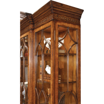 Windsor Breakfront Display Cabinet by Jonathan Charles in medium walnut. Made from acacia in a traditional style.