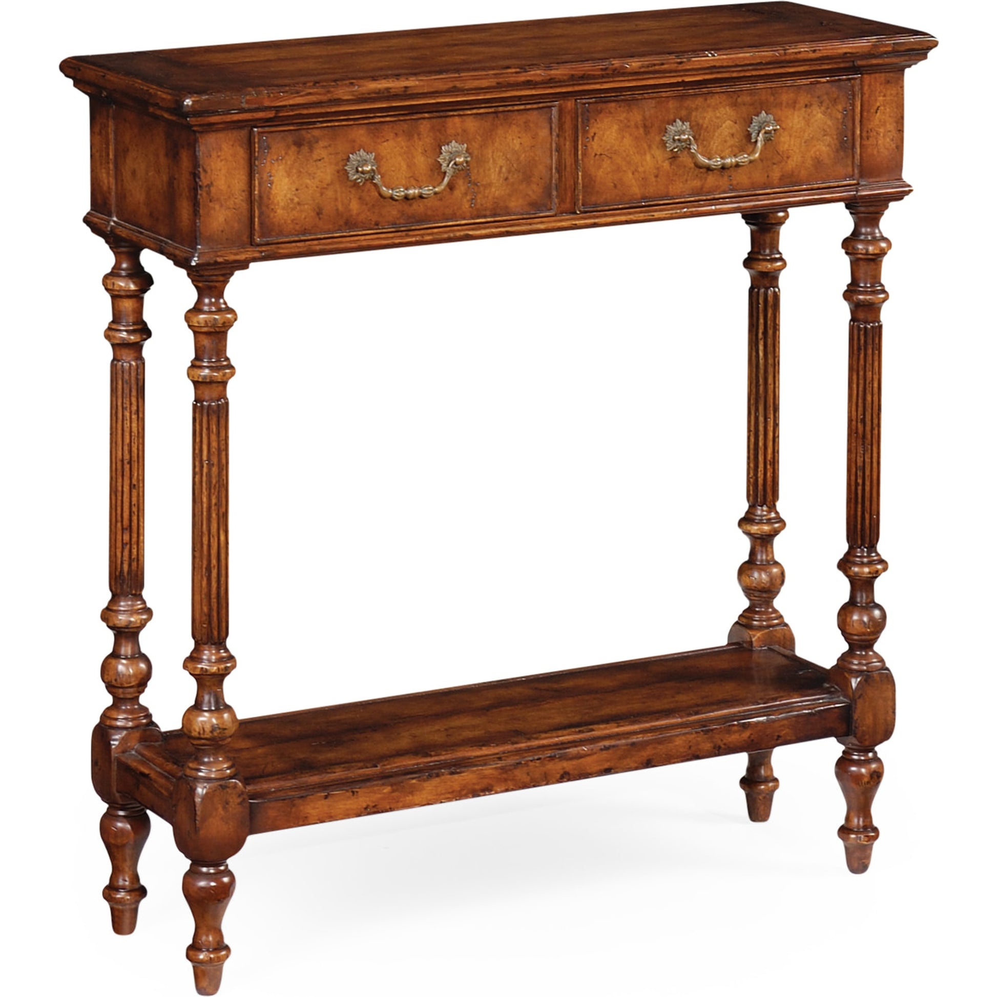 Casual Accents Walnut Accent Table by Jonathan Charles in brown and medium walnut country distressed. Made from acacia in a traditional style.