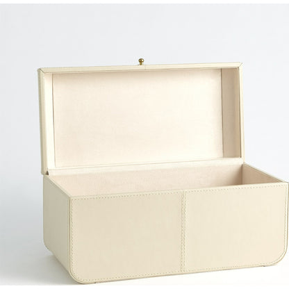 Curved Corner Box by Global Views. Made from mdf, leather, polysuede lining in a eclectic & global style.