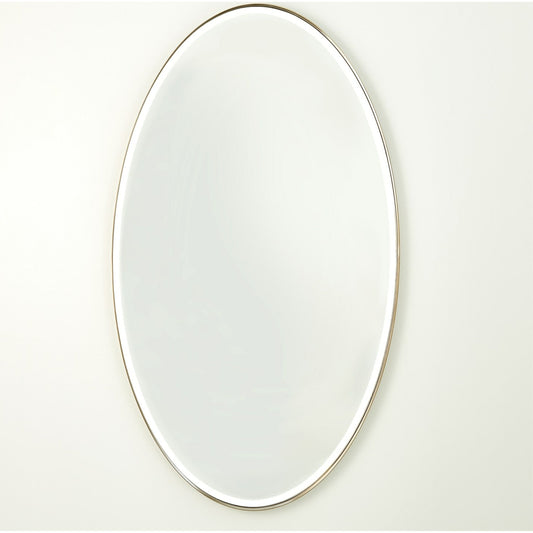 Elongated Oval Mirror by Global Views. Made from unique in a transitional style.