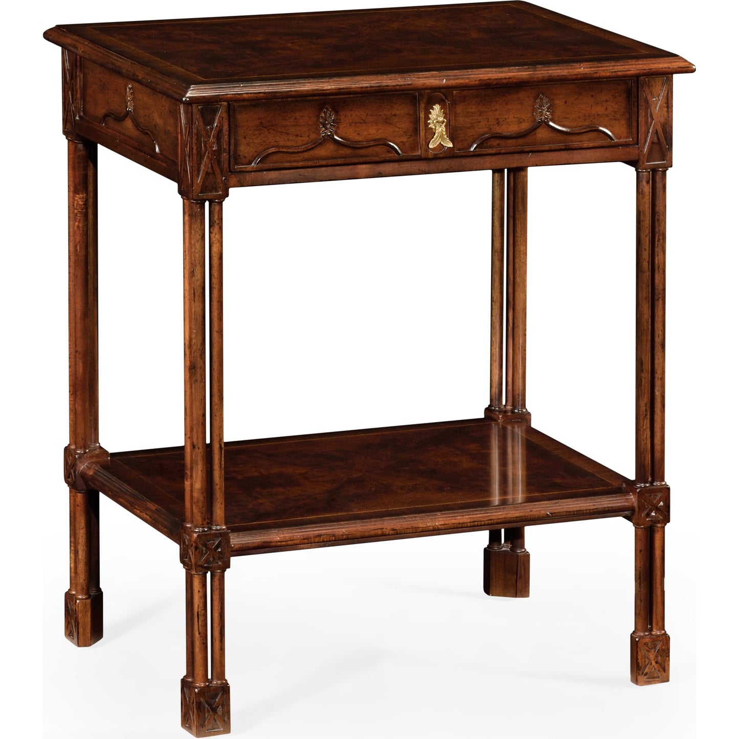 001 SR-847338 | Primary Silo | Buckingham Chippendale Gothic Side Table by Jonathan Charles in dark american crotch walnut. Made from acacia in a traditional style.
