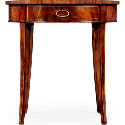 Buckingham Round Mahogany Side Table by Jonathan Charles in brown and light antique mahogany. Made from acacia in a traditional style.