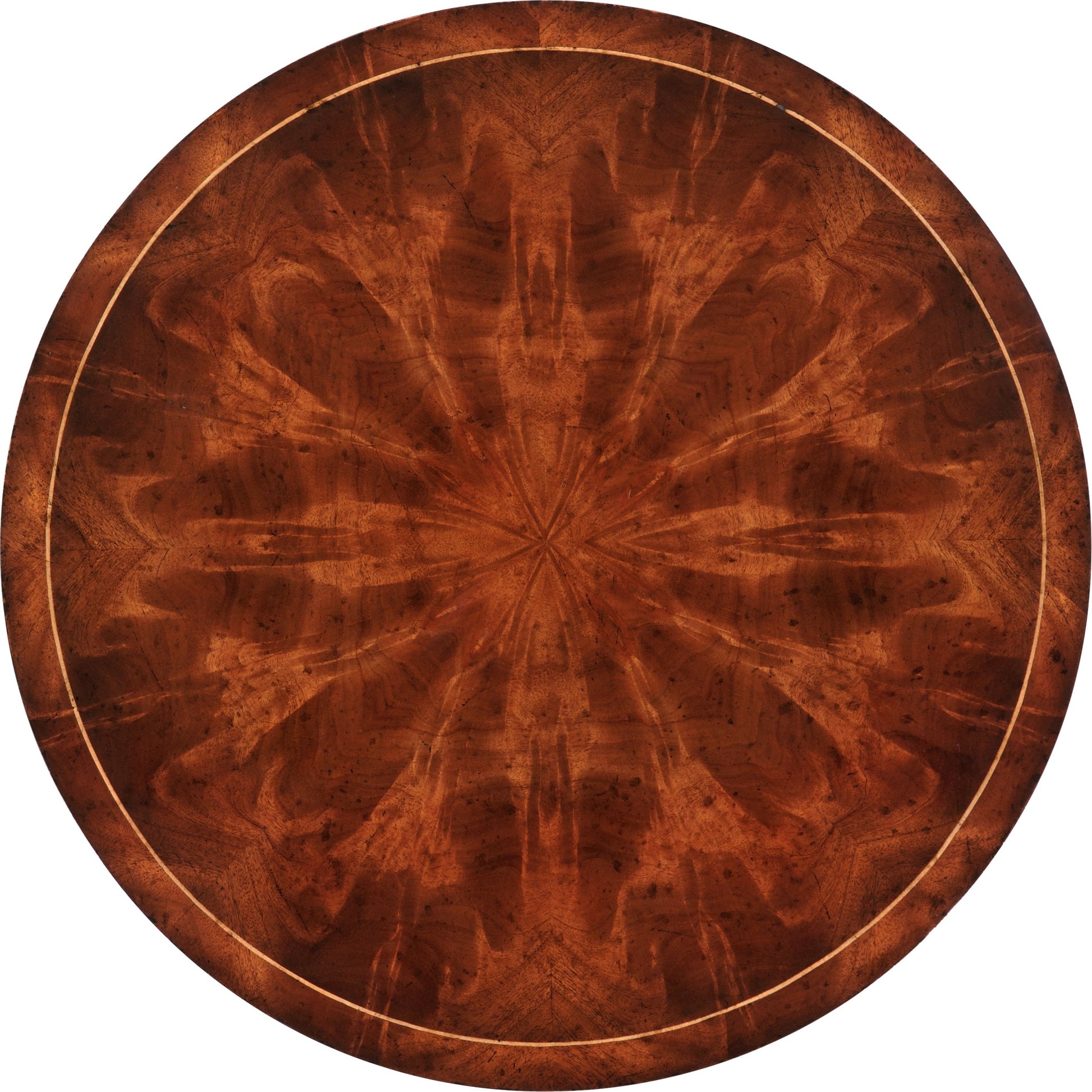 Buckingham Round Mahogany Side Table by Jonathan Charles in brown and light antique mahogany. Made from acacia in a traditional style.