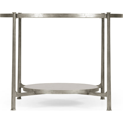 Luxe Transitional Center Table by Jonathan Charles in gold and gilded iron. Made from iron in a transitional style.