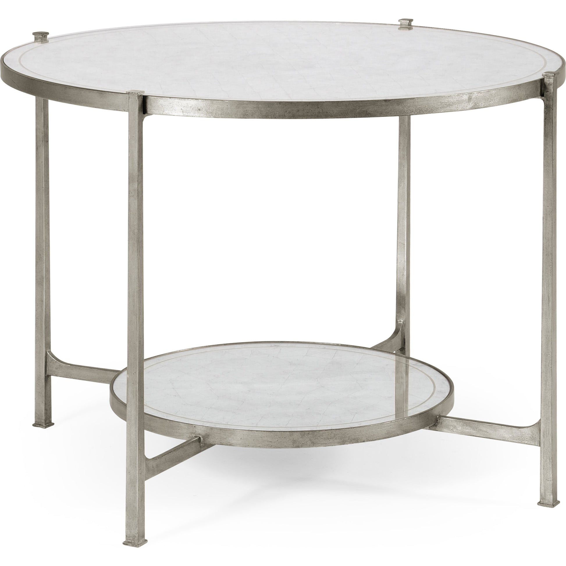 Luxe Transitional Center Table by Jonathan Charles in gold and gilded iron. Made from iron in a transitional style.