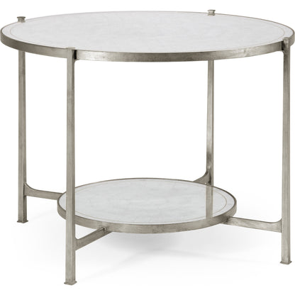 Luxe Transitional Center Table by Jonathan Charles in gold and gilded iron. Made from iron in a transitional style.