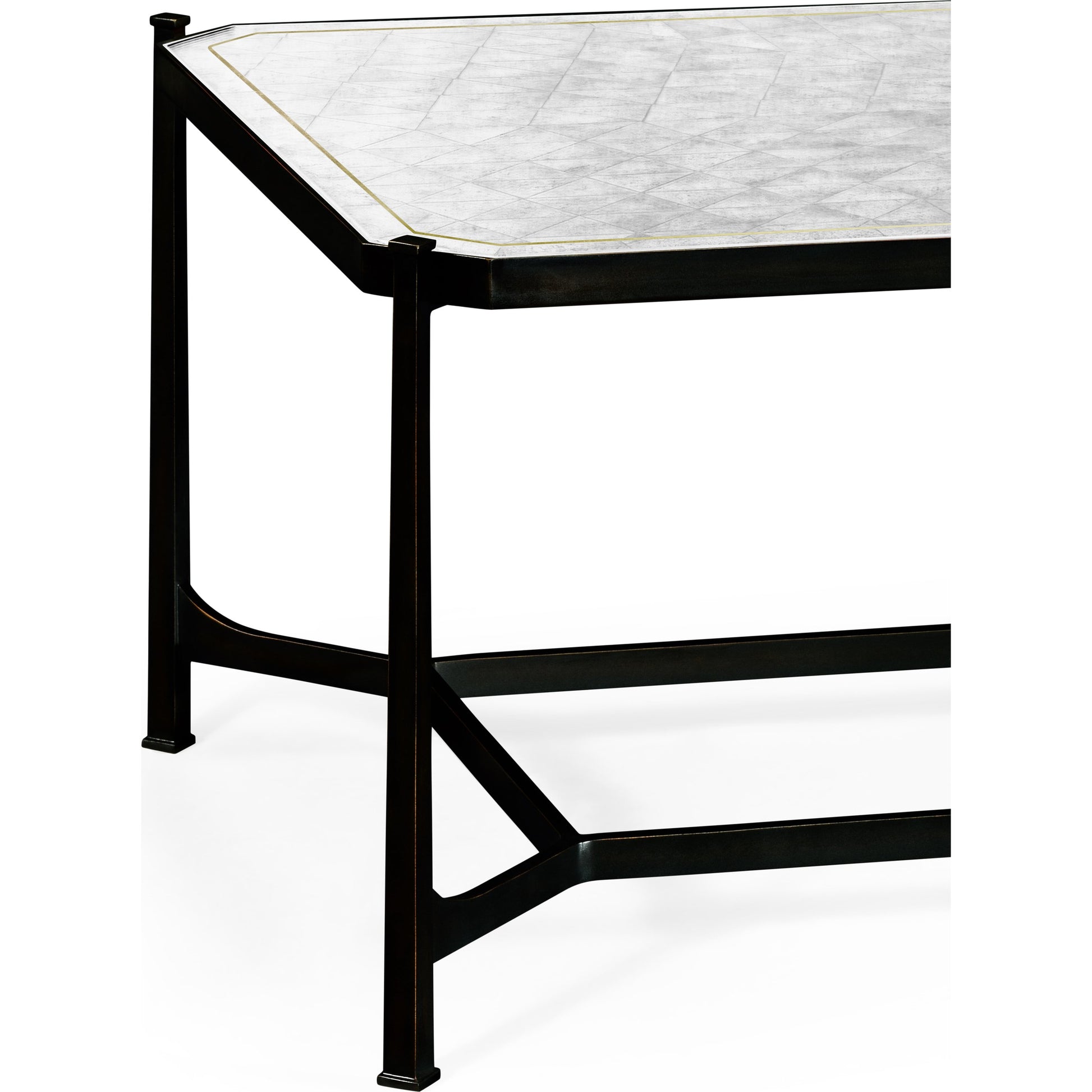 Luxe Cocktail Table by Jonathan Charles in gold and gilded iron. Made from iron in a modern style.