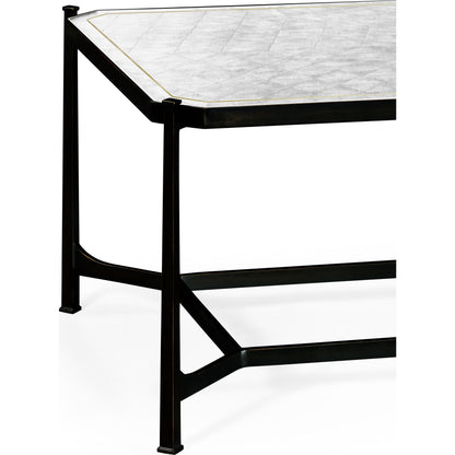 Luxe Cocktail Table by Jonathan Charles in gold and gilded iron. Made from iron in a modern style.