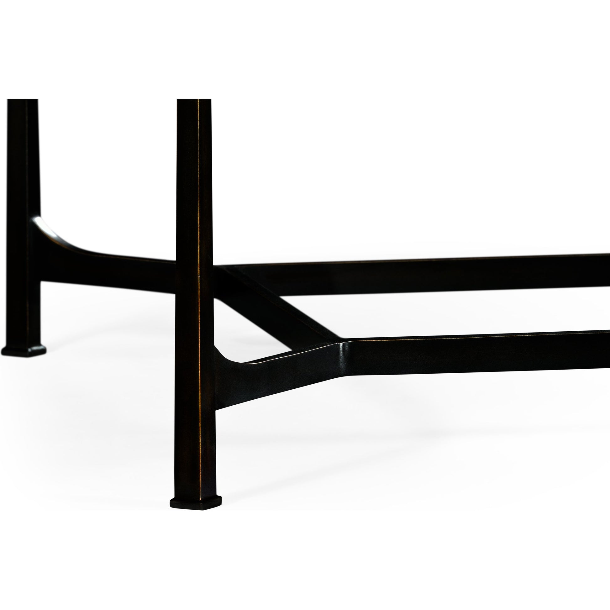 Luxe Cocktail Table by Jonathan Charles in gold and gilded iron. Made from iron in a modern style.