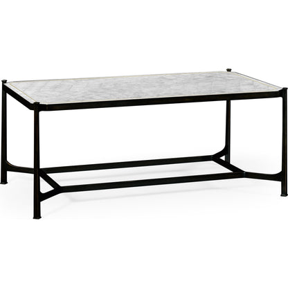 Luxe Cocktail Table by Jonathan Charles in gold and gilded iron. Made from iron in a modern style.