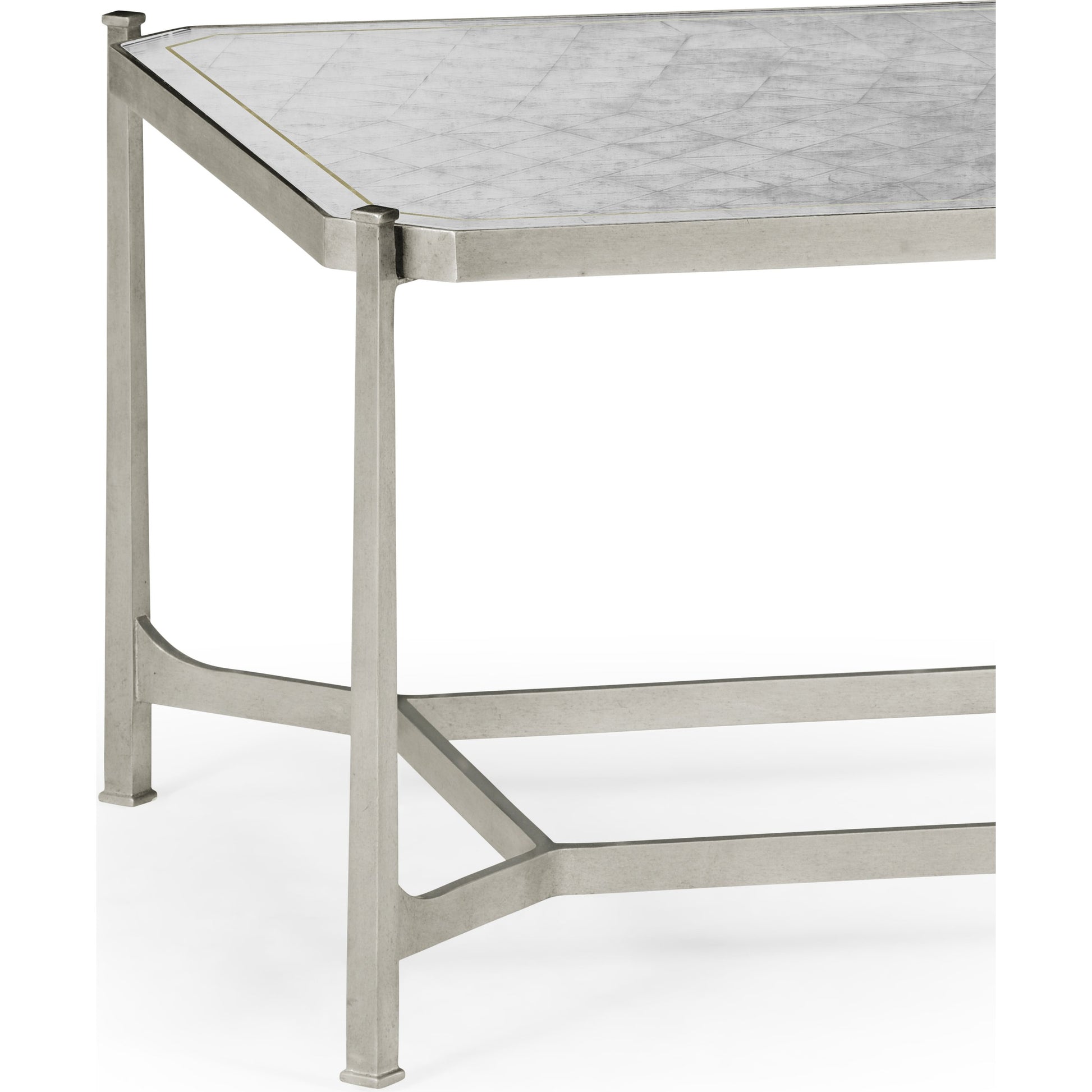 Luxe Cocktail Table by Jonathan Charles in gold and gilded iron. Made from iron in a modern style.