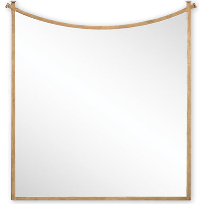 Luxe Curve Accent Mirror by Jonathan Charles in gold and gilded iron. Made from iron in a transitional style.