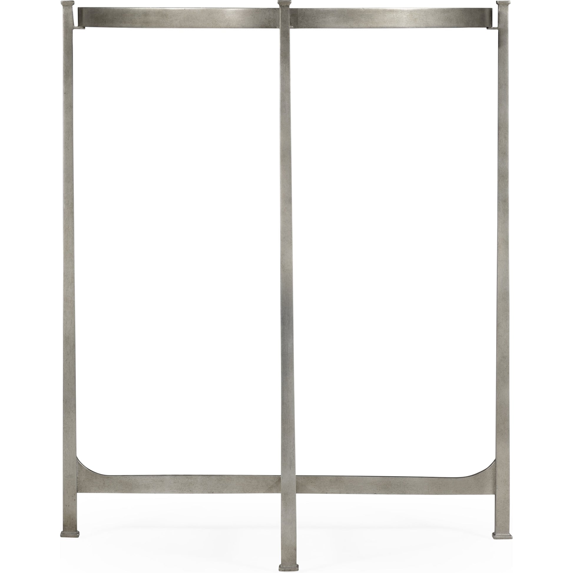 Luxe Large Half Moon Console Table by Jonathan Charles in gold and gilded iron. Made from iron in a transitional style.