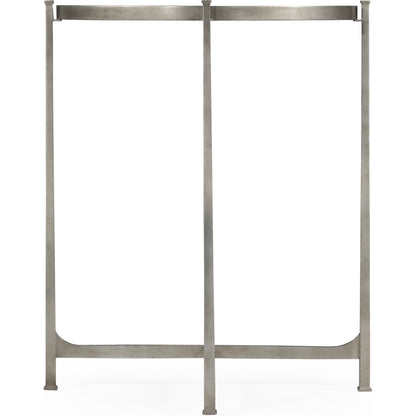 Luxe Large Half Moon Console Table by Jonathan Charles in gold and gilded iron. Made from iron in a transitional style.