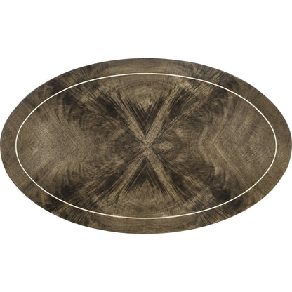 Sherwood Oak Mahogany Oval Lamp Table by Jonathan Charles in brown and light antique mahogany. Made from acacia in a traditional style.