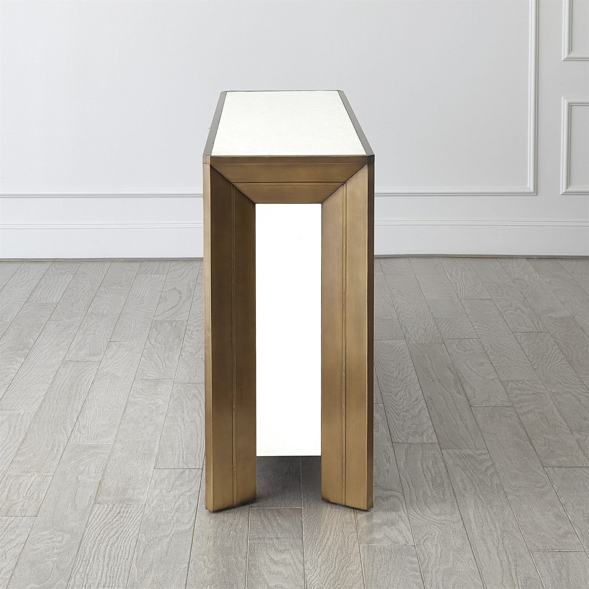 Framed Console by Global Views. Made from aluminum, wood, resin in a modern style.