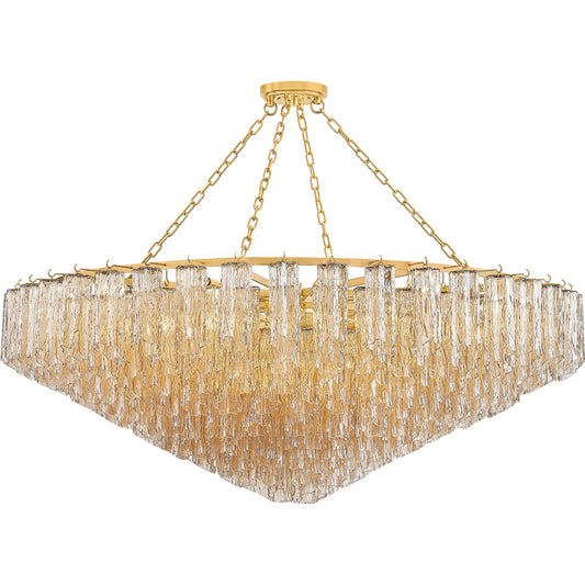 Watertown Chandelier by Hudson Valley in aged brass. Made from steel in a unique style.