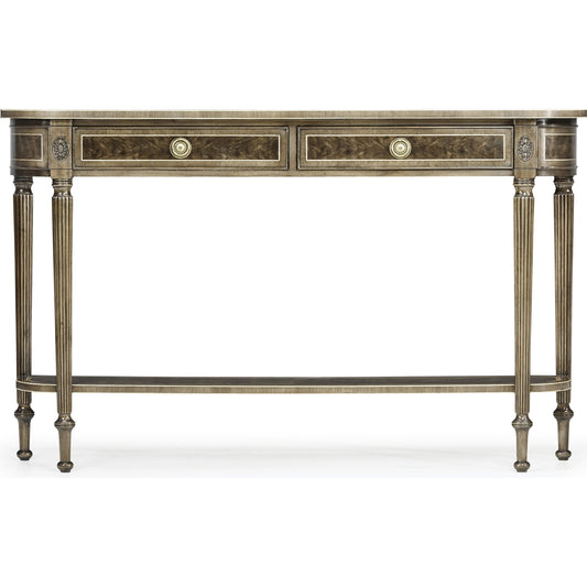 Buckingham Classic Regency Style Bleached Mahogany Console Table by Jonathan Charles in brown and bleached mahogany. Made from acacia in a traditional style.