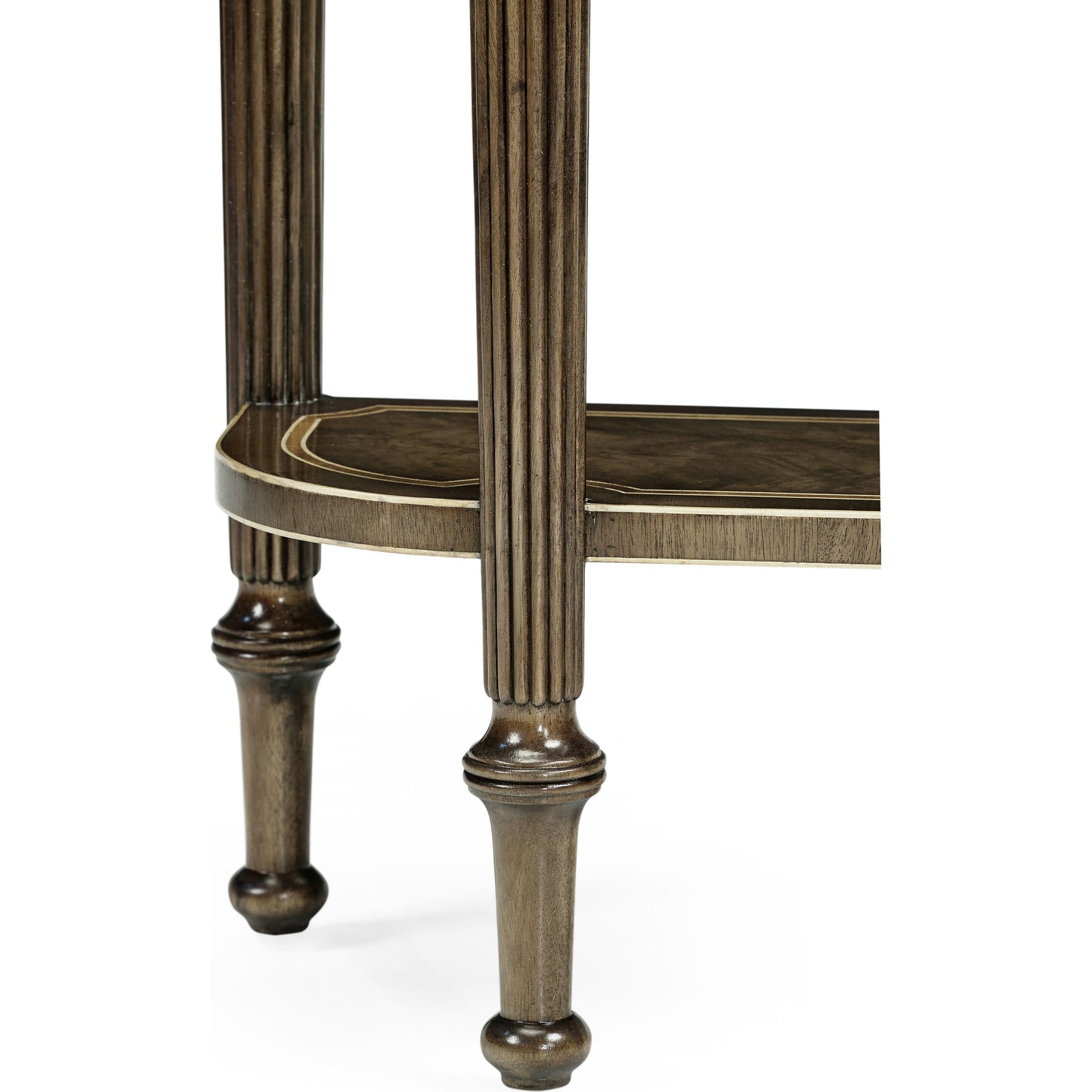 008 SR-846024 | Closeup | Buckingham Classic Regency Style Bleached Mahogany Console Table by Jonathan Charles in brown and bleached mahogany. Made from acacia in a traditional style.