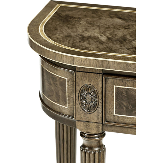 Buckingham Classic Regency Style Bleached Mahogany Console Table by Jonathan Charles in brown and bleached mahogany. Made from acacia in a traditional style.