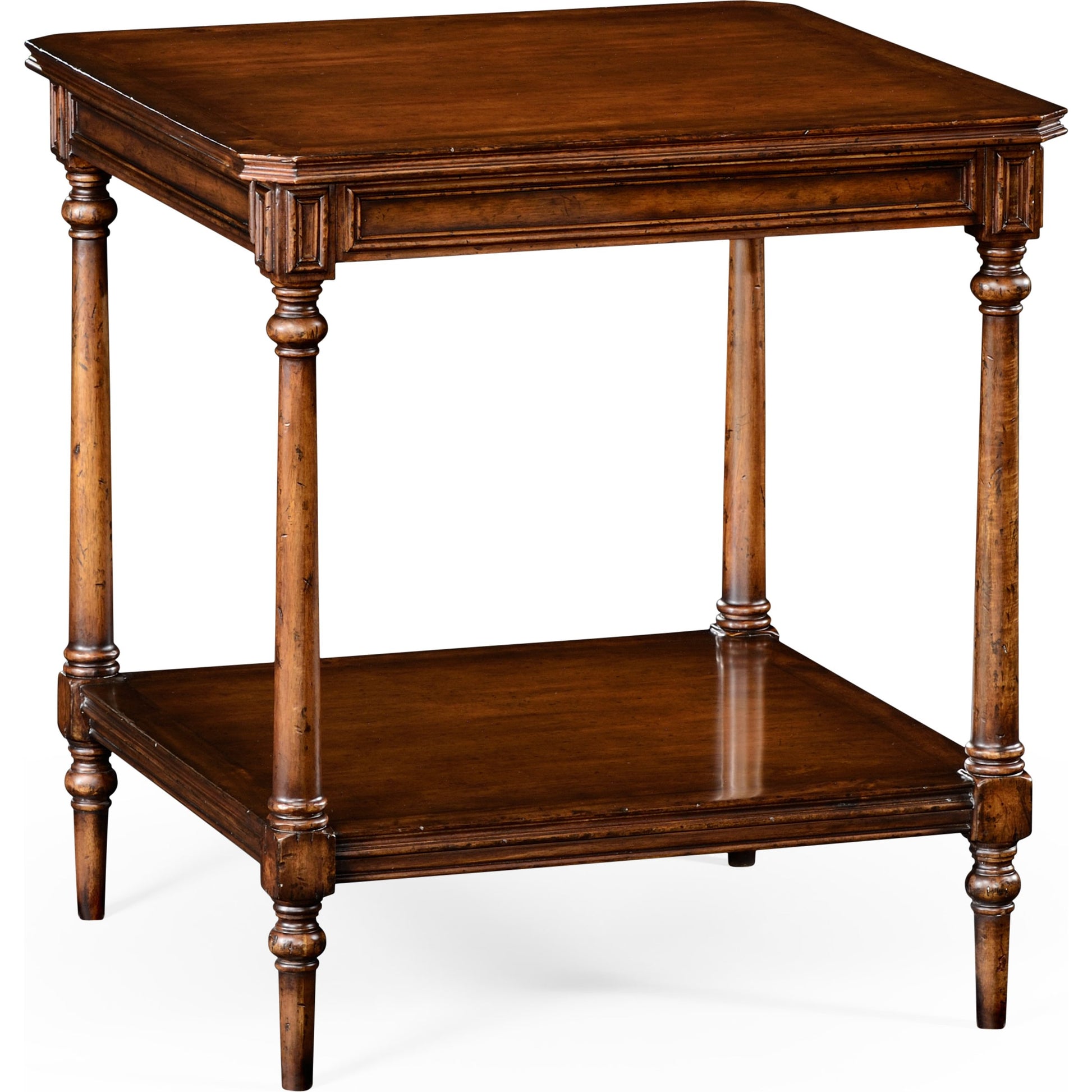 Casual Accents Victorian Style Walnut Side Table by Jonathan Charles in brown and medium walnut. Made from acacia in a traditional style.