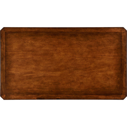 Casual Accents Victorian Style Walnut Cocktail Table by Jonathan Charles in medium walnut. Made from acacia in a traditional style.