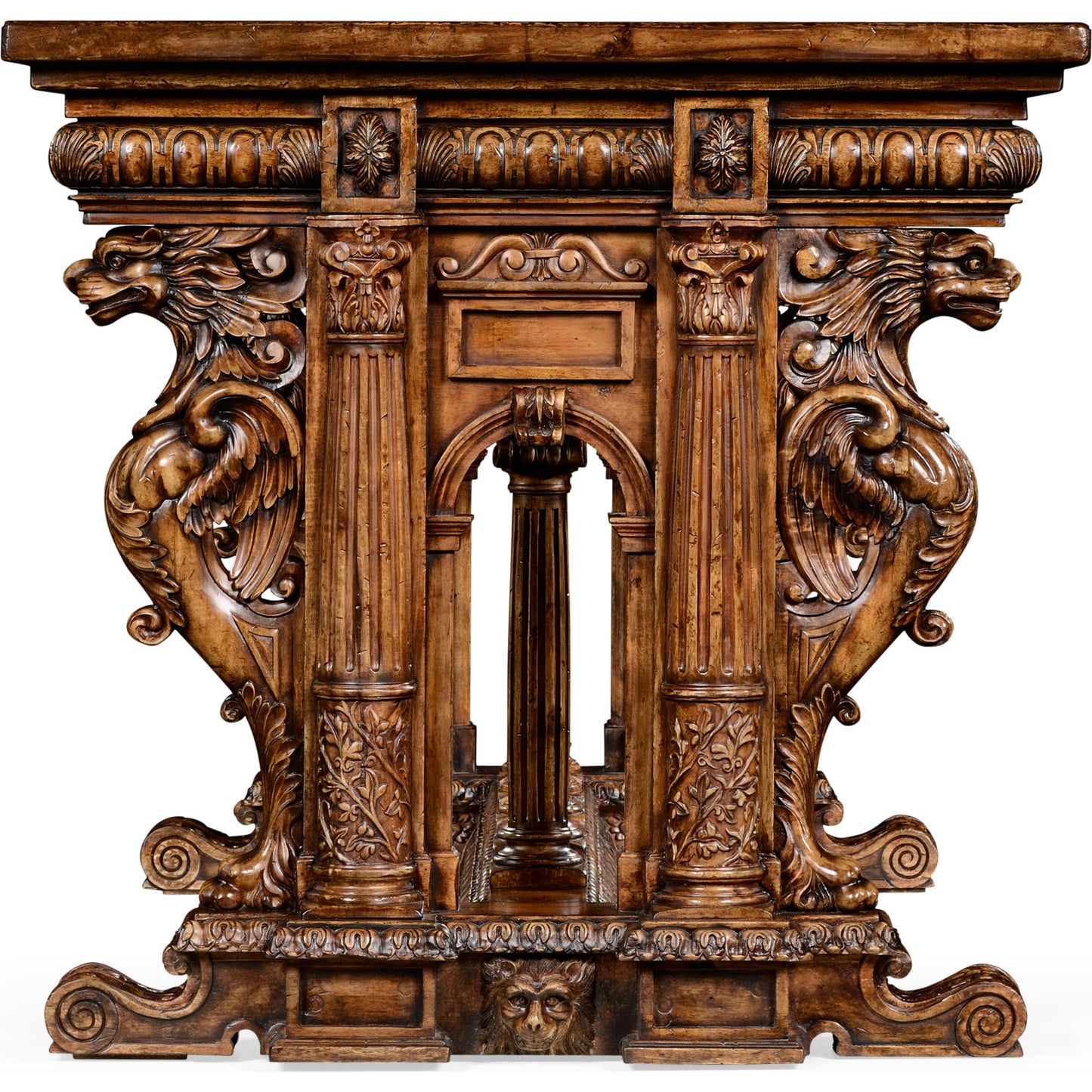 003 SR-847490 | Additional Silo | Windsor French Renaissance Style Library Table by Jonathan Charles in brown and medium antique walnut. Made from acacia in a traditional style.