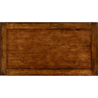 Windsor French Renaissance Style Library Table by Jonathan Charles in brown and medium antique walnut. Made from acacia in a traditional style.