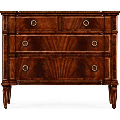Versailles Regency Style Mahogany Chest of Drawers by Jonathan Charles in brown and medium antique mahogany. Made from acacia in a traditional style.