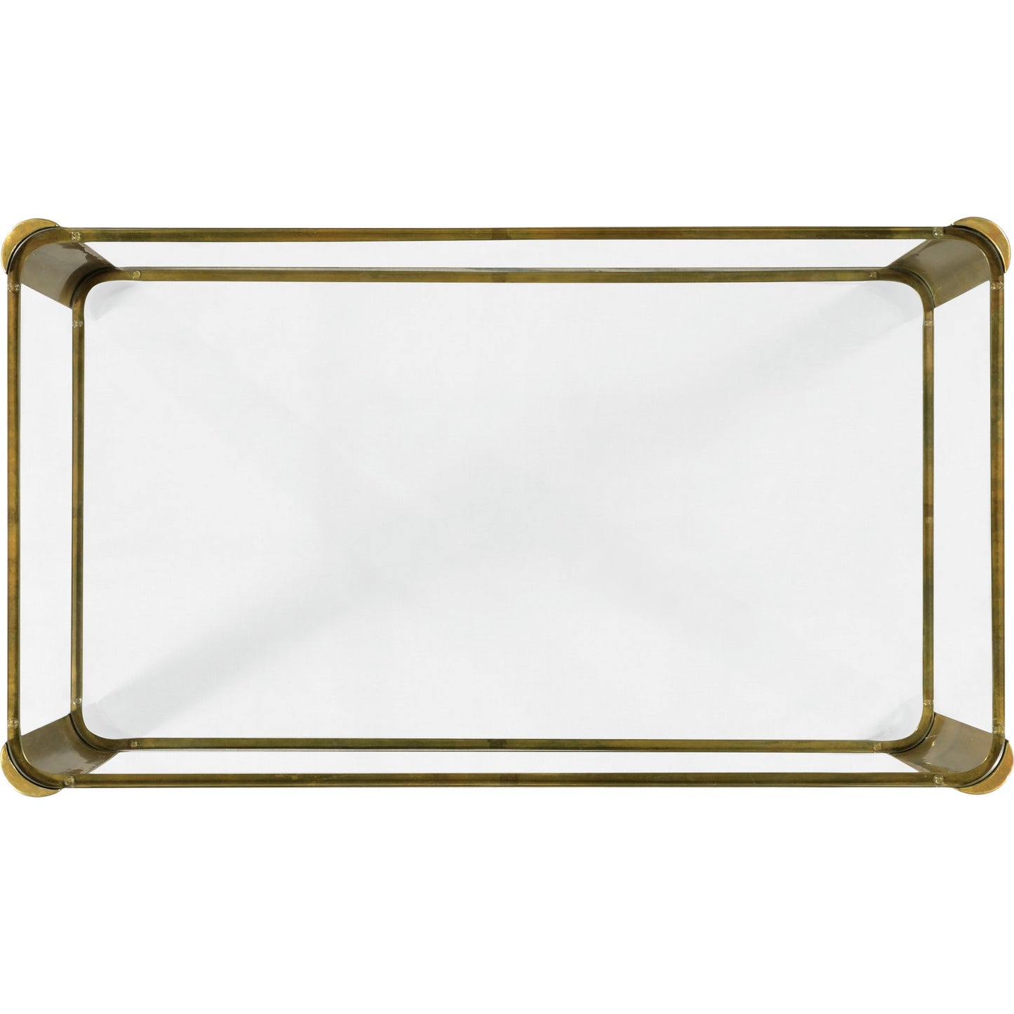 003 SR-846428 | Additional Silo | Cosmo Brass & Glass End Table by Jonathan Charles in gold and light antique brass. Made from brass in a transitional style.