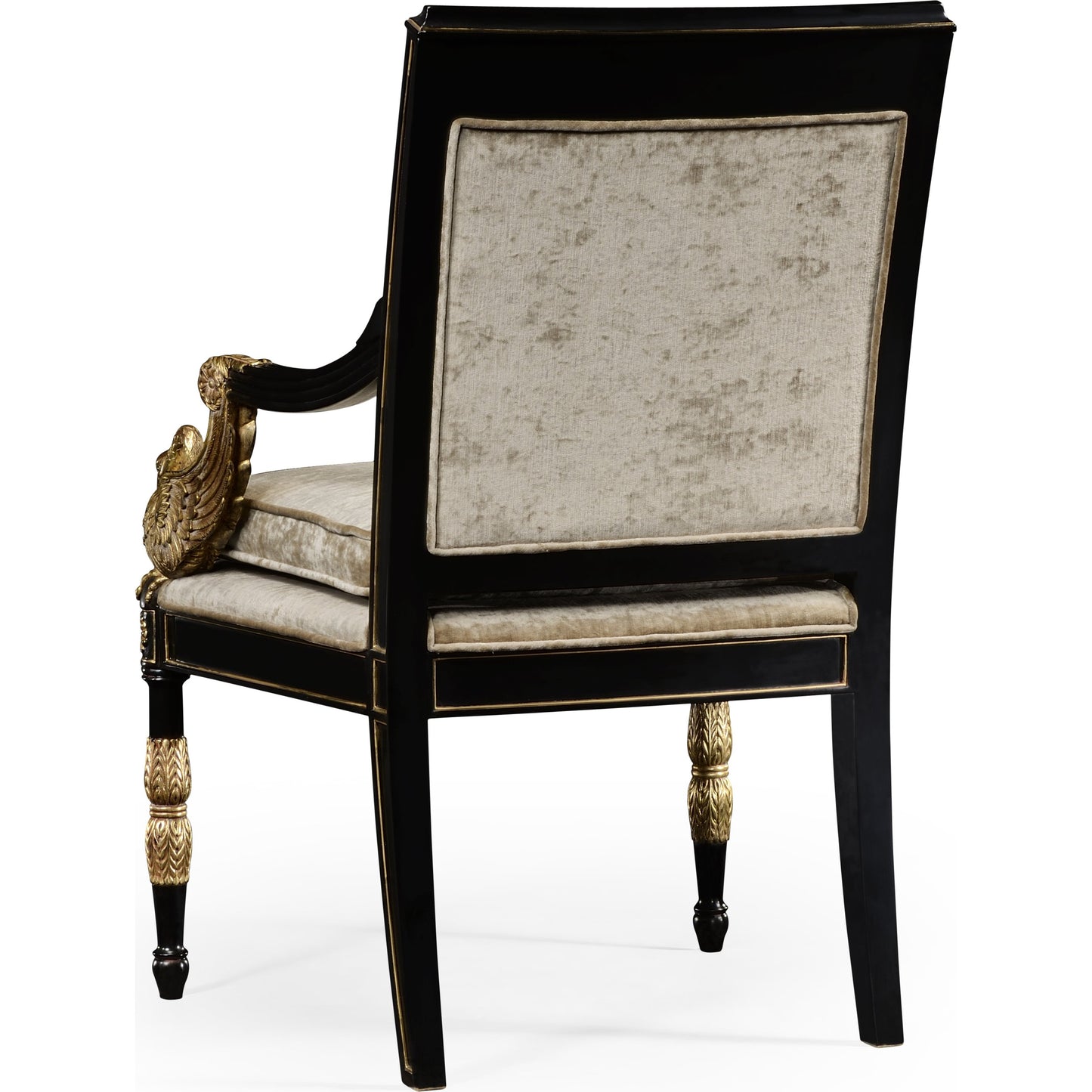 003 SR-847006 | Additional Silo | Tribeca Swan Arm Chair by Jonathan Charles in black and painted formal black. Made from acacia in a traditional style.