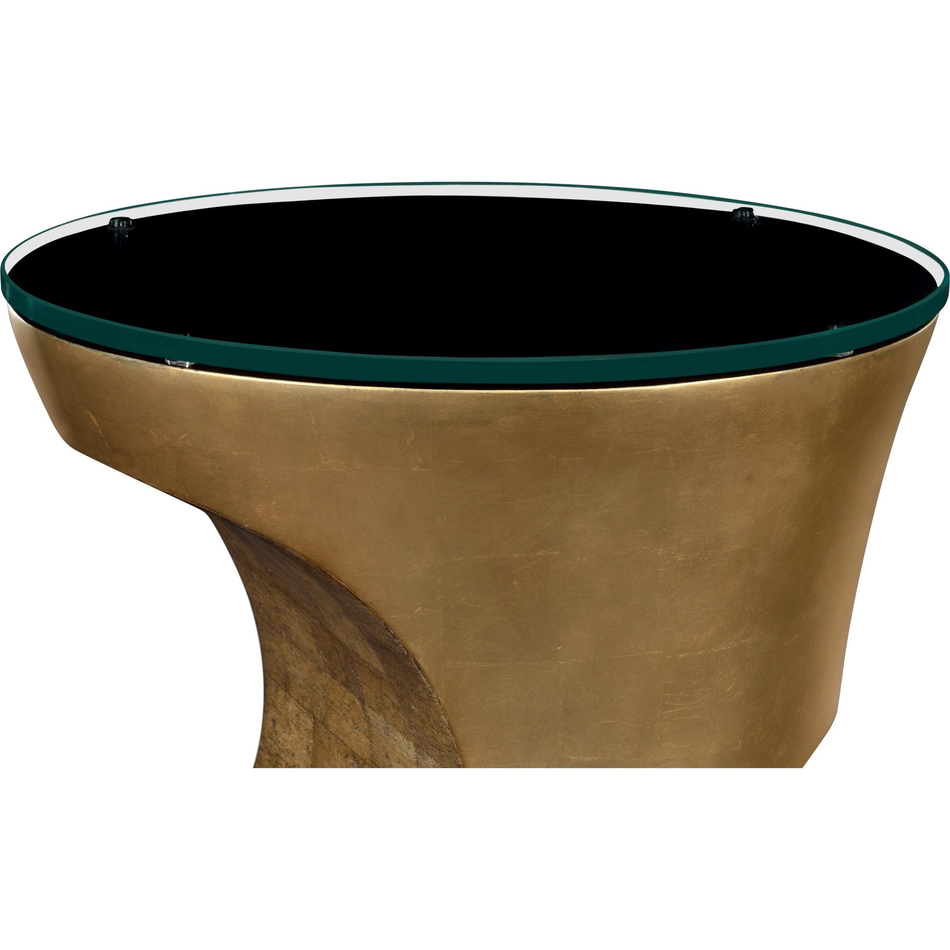 Eclectic Round Cut-Out Lamp Table by Jonathan Charles in dalmatian eggshell. Made from resin in a modern style.