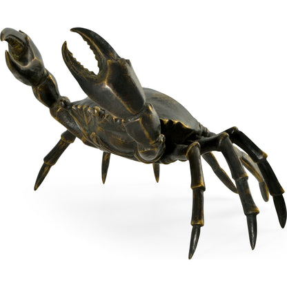 Curated Crab by Jonathan Charles in dark bronze. Made from brass in a coastal style.