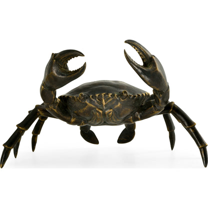Curated Crab by Jonathan Charles in dark bronze. Made from brass in a coastal style.